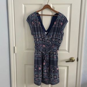 NWT DR2 navy print mini dress